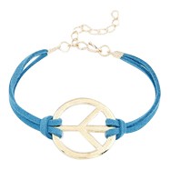Peace armband blauw
