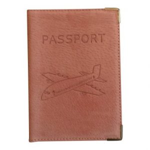 Vliegtuig Paspoort hoesje licht roze