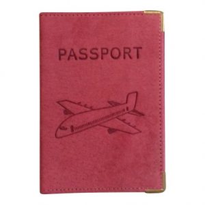 Vliegtuig Paspoort Hoesje donker roze