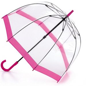 Paraplu transparant roze rand