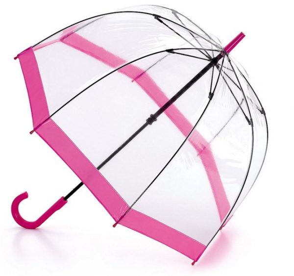 Paraplu transparant roze rand